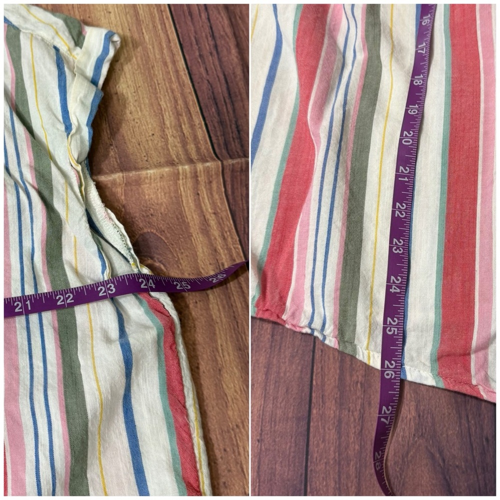 Old Navy Striped Button-Down Shirt in Red, Blue, Green, Cream - Picture 13 of 13